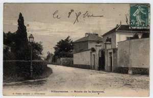 Ile de France, Val de Marne (94), Villecresnes: Garenne-veien - Postkort datert 1909 av Unbekannt