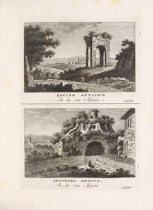 Illustrasjon hentet fra boken Ancient and modern views the most interesting of the city of Rome av ukjent forfatter og utgitt av Av Venanzio Monaldini, Stefano Piale in Piazza di Spagna (it, [ca. 1820]) av Unbekannt