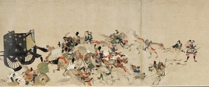 Illustrert fortelling om Heiji-borgerkrigen Det keiserlige besøket i Rokuhara 3-rullen, 1200-tallet av Unbekannt