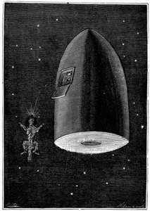 Illustrasjon fra Fra jorden til månen av Jules Verne, 1865 av Unbekannt