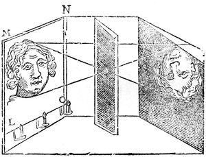 Illustrasjon av prinsippet til camera obscura, 1671 av Unbekannt