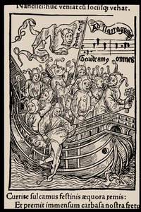 Illustrasjon til boken Ship of Fools av Sebastian Brant, 1497. av Unbekannt
