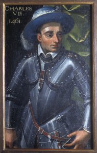 Indre et Loire N* 172 - Chateau de Loches - Portrett av Charles VII - 1600-tallet av Unbekannt