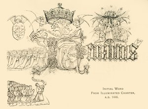 Initialwort aus beleuchteter Urkunde, A.D. 1446, 1911