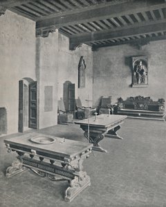 Interiør Palazzo Davanzati, Firenze. Med to 1500-tallstabeller, 1928 av Unbekannt