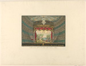 Interiør, La Scala Theatre, Milano av Unbekannt