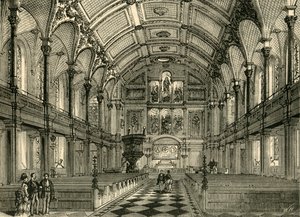 Interiør i St. Andrews-kirken, c1872. av Unbekannt