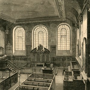 Interiør i St. Michaels, Wood Street, 1876, 1897. av Unbekannt