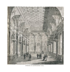 Interiør i Clothworkers Hall, 1878 av Unbekannt
