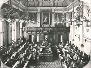 Interiør av House of Assembly, Cape Town, Sør-Afrika, 1895. av Unbekannt