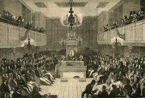 Interiør i Underhuset, 1834, 1881. av Unbekannt