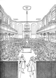 Interiør av Underhuset i 1742 1905 av Unbekannt
