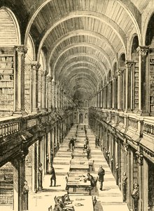 Interiør av biblioteket, Trinity College, 1898. av Unbekannt