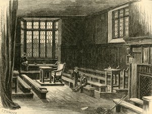 Interiør i det gamle skolerommet, 1898. av Unbekannt
