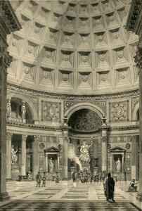 Interiøret i Pantheon i Roma restaurert, 1890. av Unbekannt
