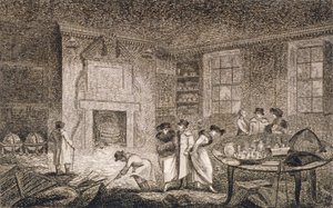 Innvendig utsikt over lokalene til Nathaniel Bentley, Leadenhall Street, City of London, 1804 av Unbekannt