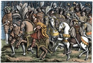 Intervju mellom Francis I og Henry VIII, på Field of the Cloth of Gold, 1520, 1870. av Unbekannt