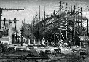 Jernskip, Mrs Samudas verft, Isle of Dogs, London, c1880 av Unbekannt
