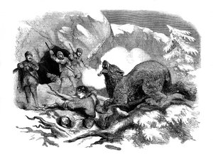 Jack Curlings trange flukt fra en grusom bjørn, 1855 av Unbekannt