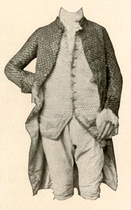 Jakke og vest båret av Robert Livingston, fra Clermont Manor, New York, c1720, 1937. av Unbekannt