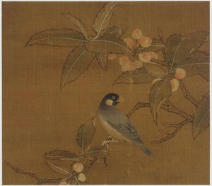 Java Sparrow på en bærgren, Ming-dynastiet, 1400-tallet. av Unbekannt