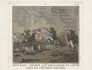 Jean Bart i slaget ved Texel 29. juni 1694, 1789. av Unbekannt