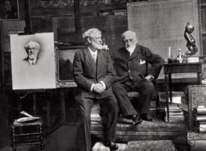 Jean Richepin, fransk poet, dramatiker og romanforfatter, og Leon Bonnat, fransk kunstner, 1901 av Unbekannt