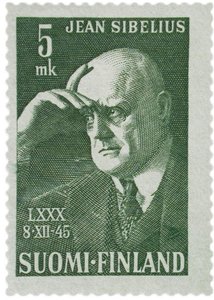 Jean Sibelius frimerke, 1945 av Unbekannt