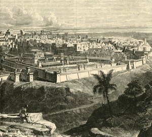 Jerusalem i Jesu Kristi tid, viser tempelet som restaurert av Herodes den store, 1890. av Unbekannt