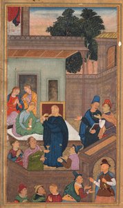Jesus vekker Jairus datter fra de døde, fra et hellighetsspeil Mirat al-quds..., 1602-16 av Unbekannt