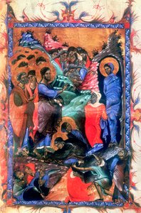 Jesus vekket Lasarus etter fire dager, c1280 av Unbekannt