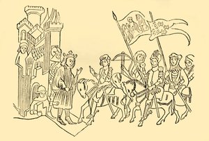 Jeanne d'Arc kommer til retten til den franske kongen, c1930. av Unbekannt