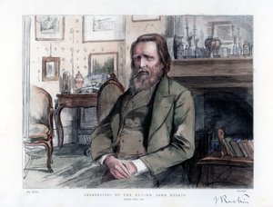 John Ruskin 1819-1900, engelsk kritiker, forfatter, poet og kunstner, 1886 av Unbekannt