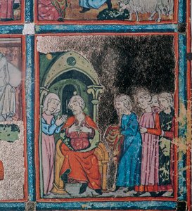 Josefs brødre viser faren sin blodfargede frakk, 1300-tallet av Unbekannt