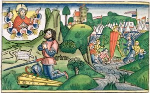 Richter 6:36: Gideon legt das Vlies aus von Unbekannt