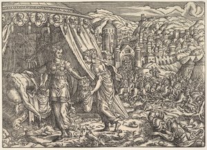 Judith og Holofernes, fra Biblia, Frankfurt, 1564. av Unbekannt