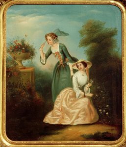 Junges Damenpaar im Park