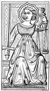 Rettferdighet, tarotkort, 1300-tallet, 1870 av Unbekannt