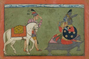 Kalki Avatar, den fremtidige inkarnasjonen av Vishnu, ca. 1700-1710. av Unbekannt