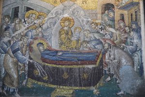 Kariye Camii (St Sauveur In Chora kirke) freskomaleri: Dormition (Marias død), Istanbul, Turquie av Unbekannt