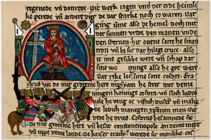 Chosrau II. von Persien mit Kreuz und Taube auf seinem mechanischen Thron von Unbekannt