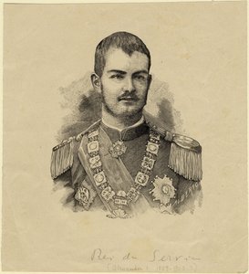 Kong Aleksandar av Serbia 1876-1903, ca. 1889 av Unbekannt