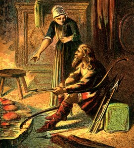 Kong Alfred og kakene, ca 1850 av Unbekannt