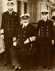 Kong Edward VII med sønnen George, Prince of Wales, og barnebarnet Prince Edward, 1910, 1935. av Unbekannt