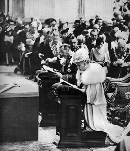 King George V og Queen Mary i St Pauls Cathedral, Silver Jubilee-takkefest, 1935 av Unbekannt