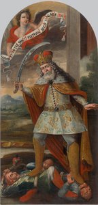 Kong Saint Stephen i kampen med tyrkerne, ca. 1718-1719. av Unbekannt
