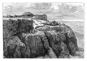 King Theodores House i Magdala, Etiopia, ca 1868 sent på 1800-tallet av Unbekannt