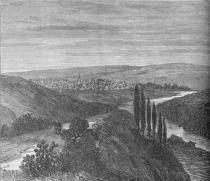 King Williams Town, fra nær akvedukten, c1880 av Unbekannt
