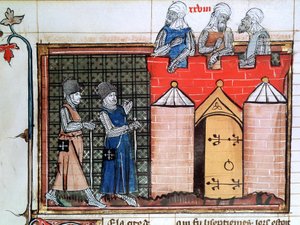 Tempelridderne før Jerusalem, c1099, 1300-tallet av Unbekannt