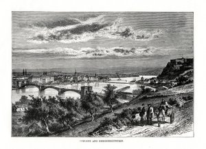 Koblenz og Ehrenbreitstein festning, Tyskland, 1879 av Unbekannt
